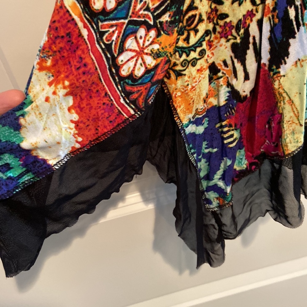 Nwot Cupio Colorful Patchwork Pattern Asymmetric … - image 4